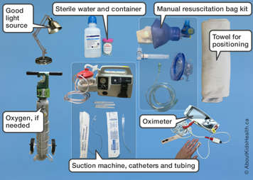 Image of additional tracheostomy equipment listed above