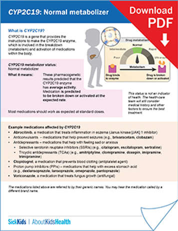 clickable thumbnail image to download handout on CYP2C19 normal metabolizer