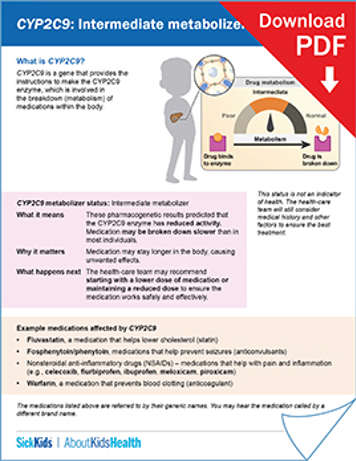 clickable thumbnail image to download handout on CYP2C9 intermediate metabolizer