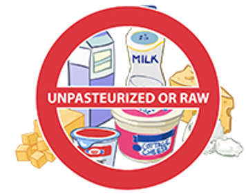 No unpasteurized or raw milk products