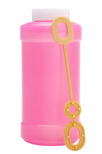 Bottle of bubbles with bubble blowing wand