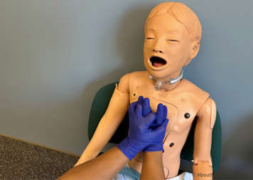 Push upward under the rib cage when the child coughs