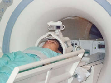 Child undergoing fMRI scan