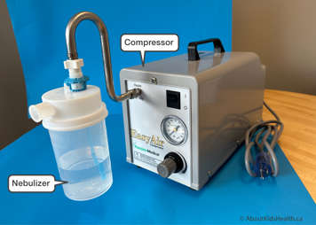 A large volume nebulizer machine and bottle